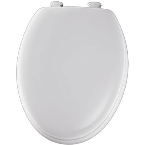 White Round Mayfair44EC 000 Molded Wood ToiletSeat  Easy-Clean & Change Hinges